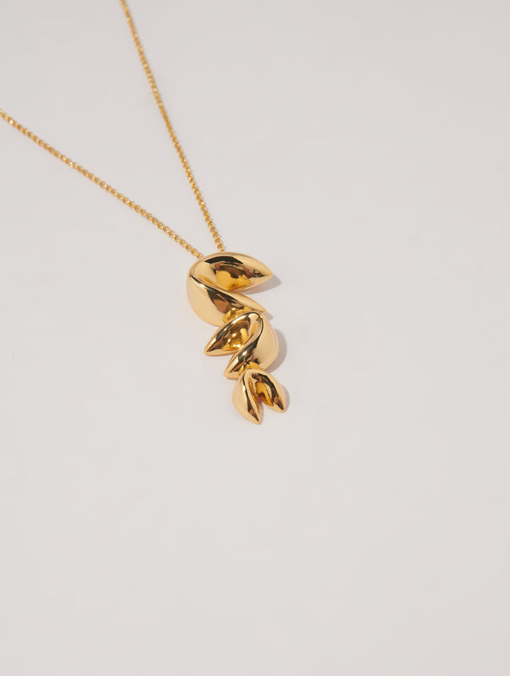 Long fortune cookie necklace