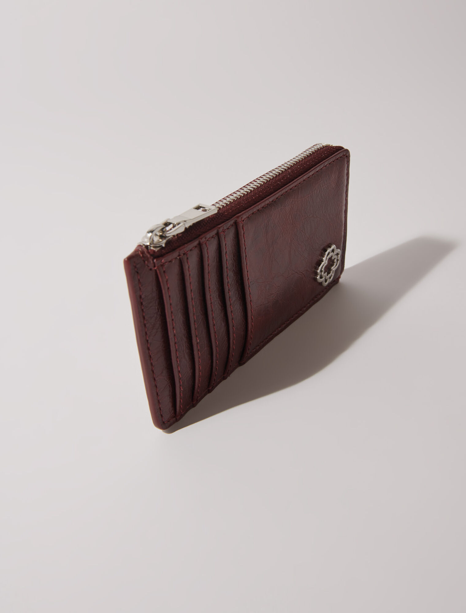 Crackled leather cardholder
