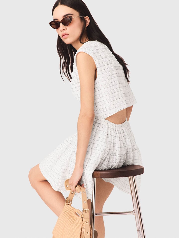 Short flared open-back dress