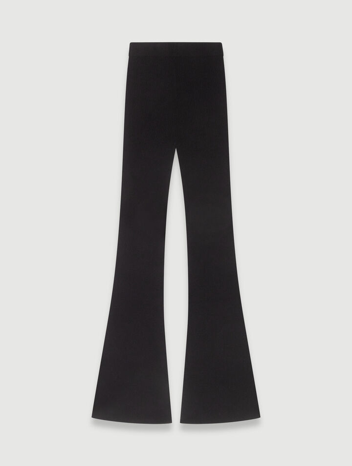 Trousers in ribbed knit