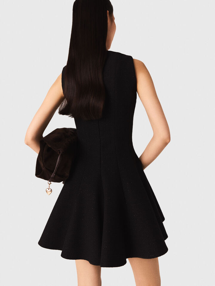 Short flared tweed dress