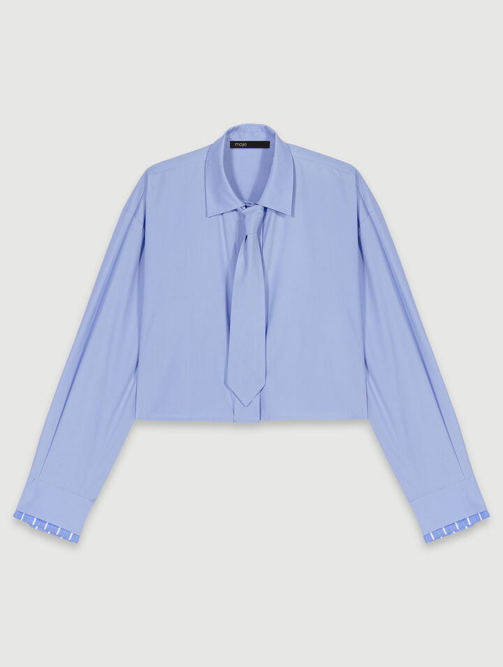 Shirt with removable tie 