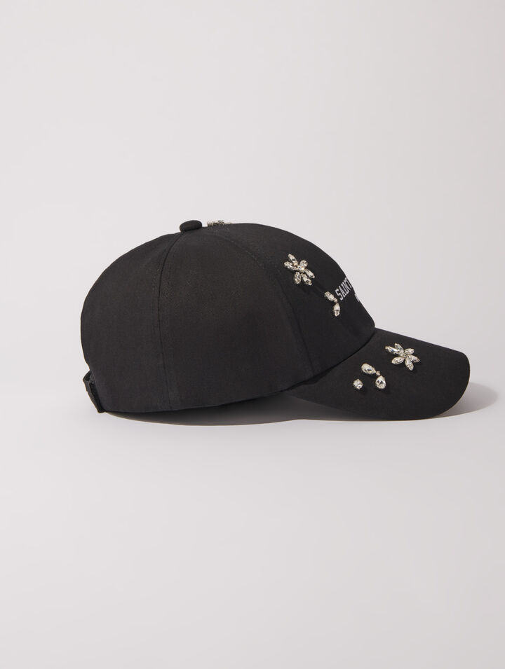Cotton and rhinestone cap
