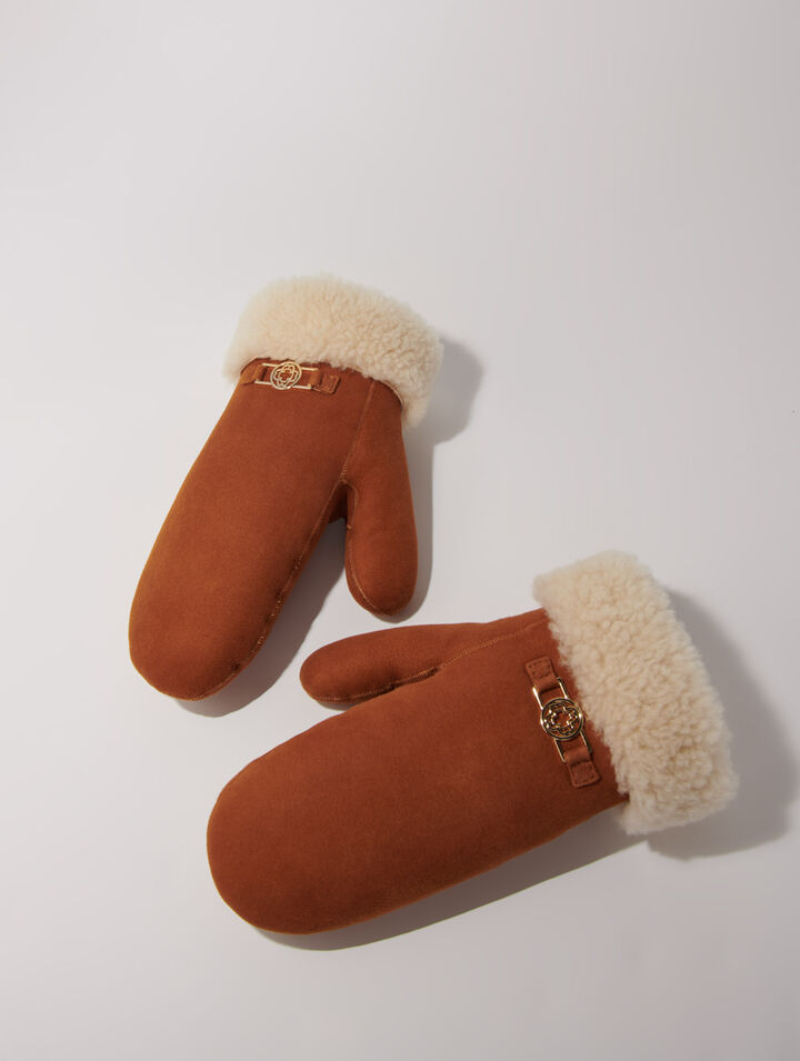 Shearling mittens