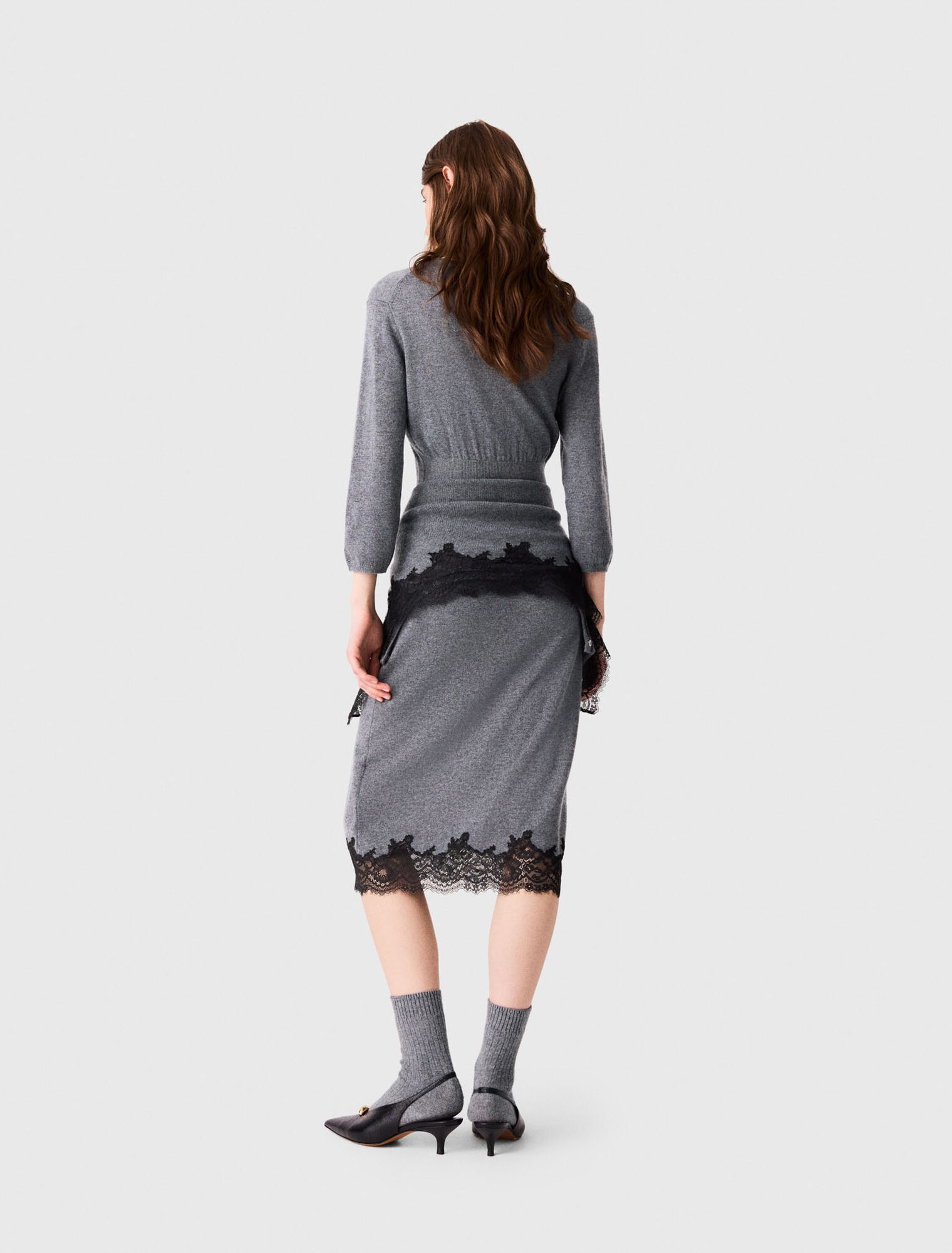 Dress with lace panel