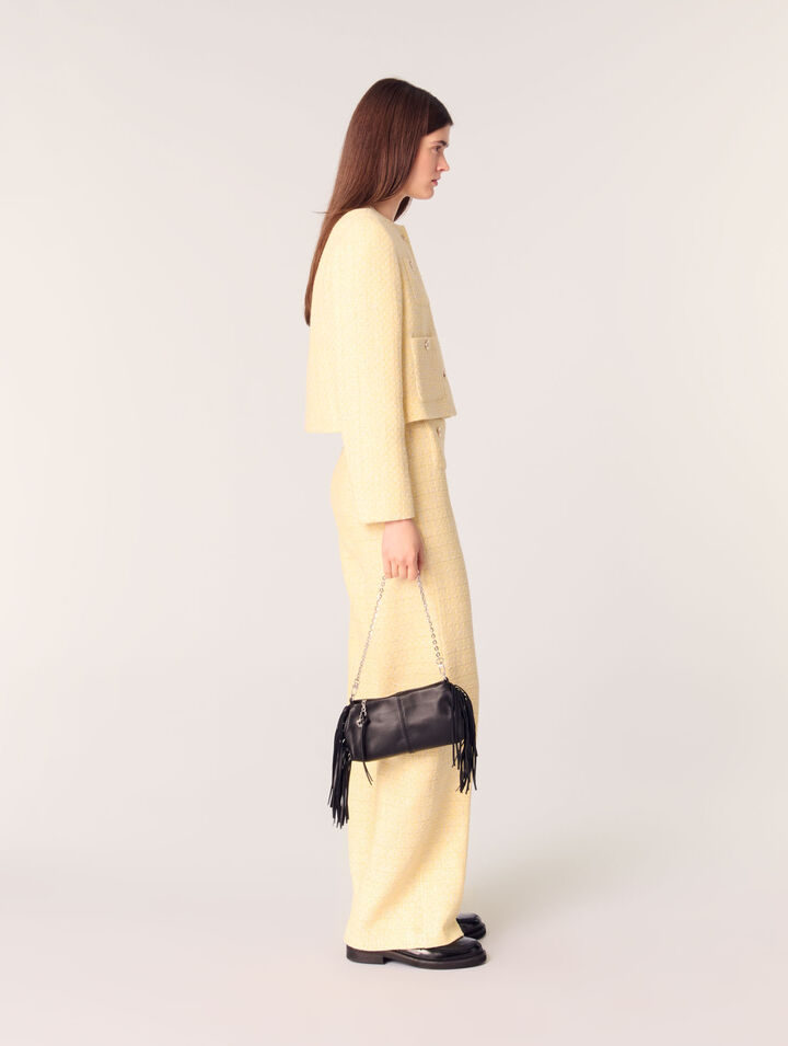 Miss M plain leather clutch bag