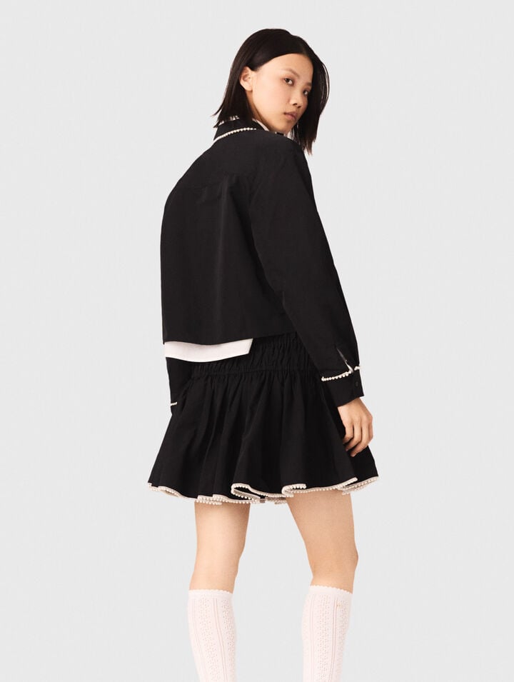 Beaded taffeta skirt