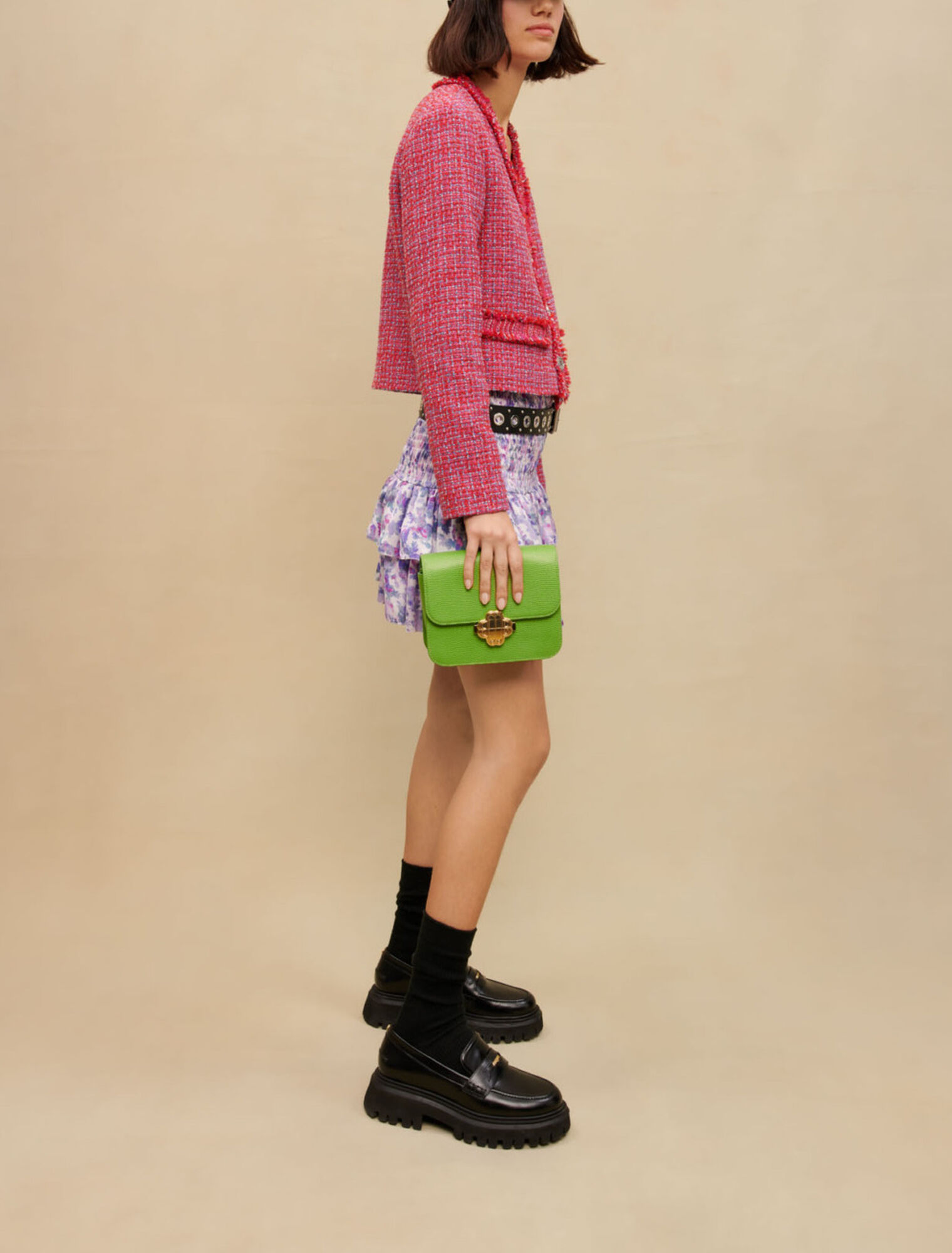 Smocked skirt in floral print