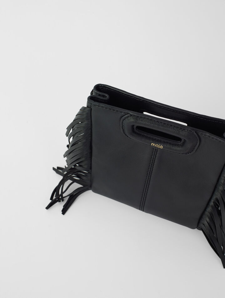 Leather bag with chain strap
