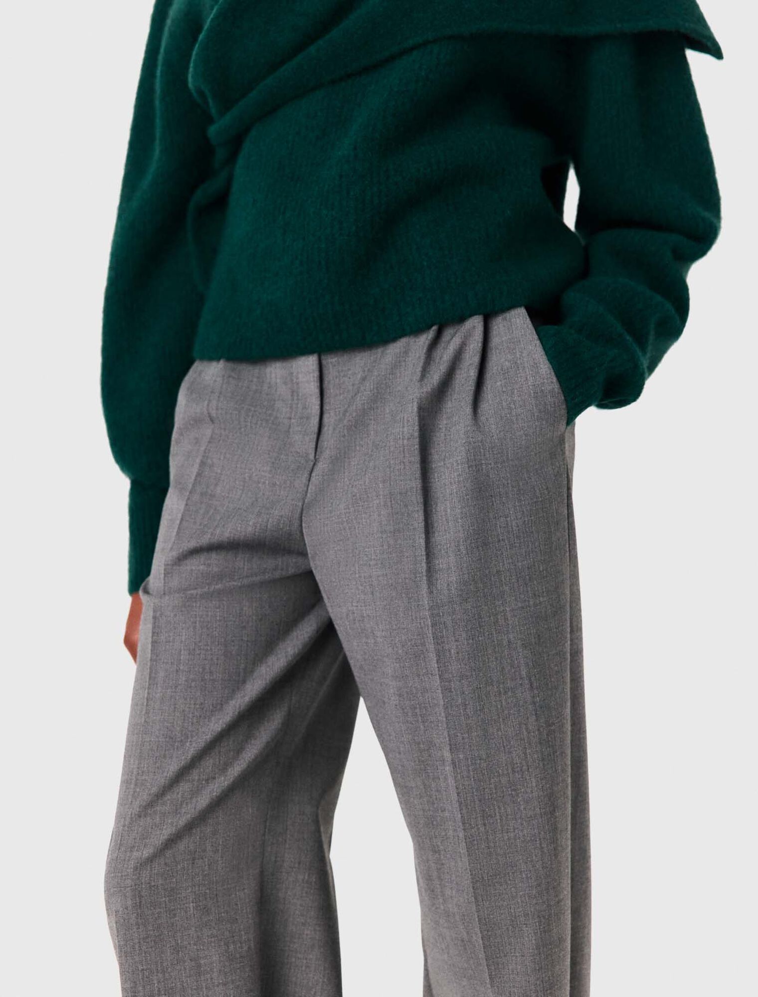 Wide-leg drawstring trousers