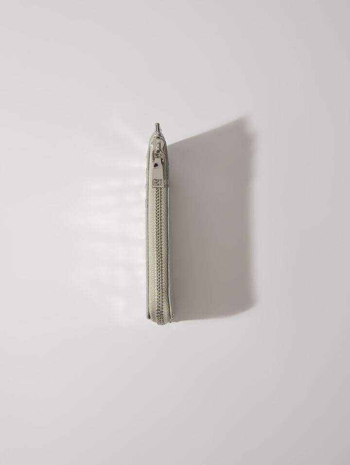Mock croc leather cardholder