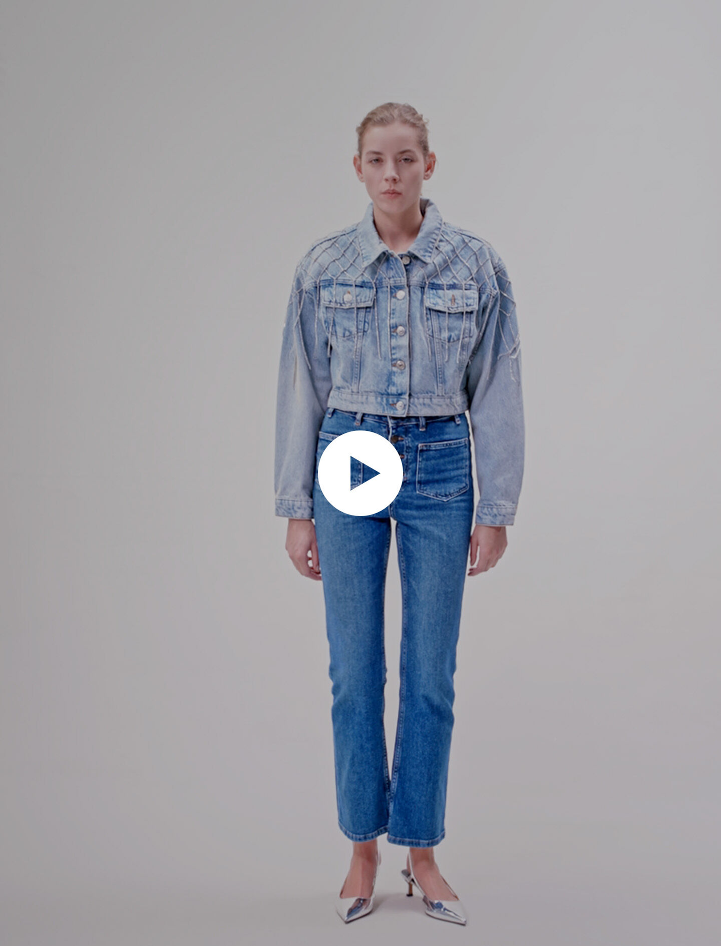 Rhinestone blue jean jackets deals