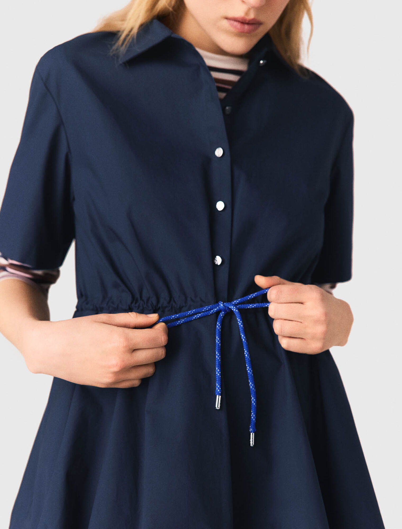 Short-sleeved cotton bubble dress