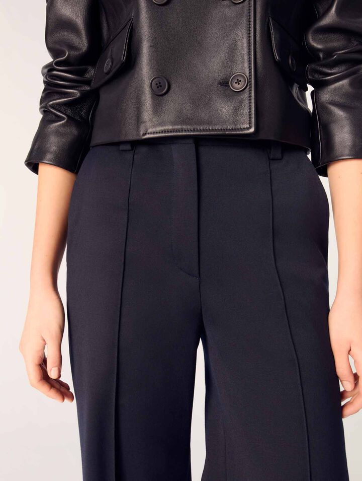 Suit trousers with pintucks