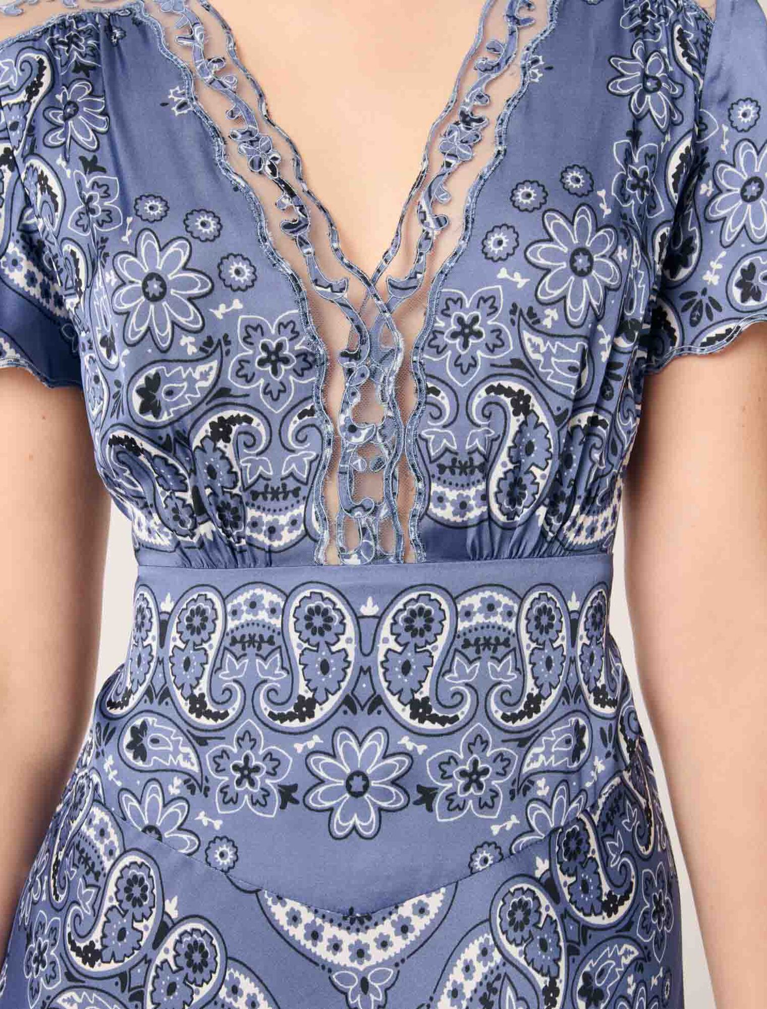 Patterned flowing maxi dress