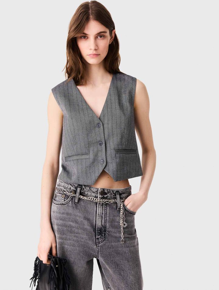 Tailored rhinestone jacket