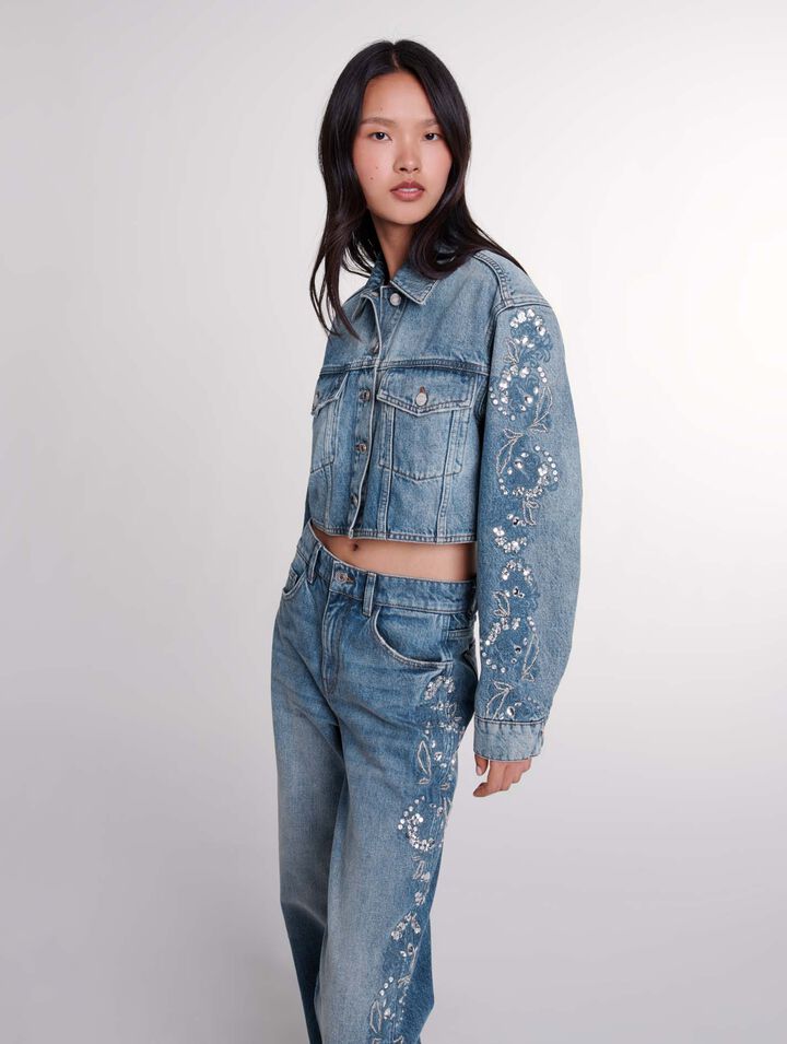 Embroidered denim jacket 