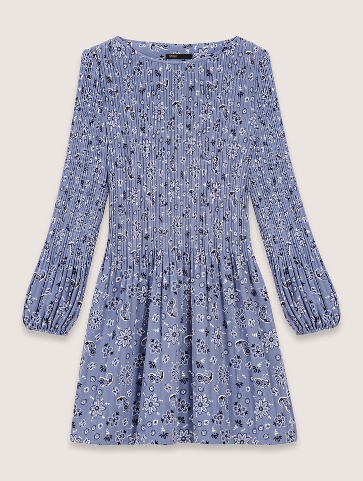 MAJE PATTERNED PLEATED DRESS