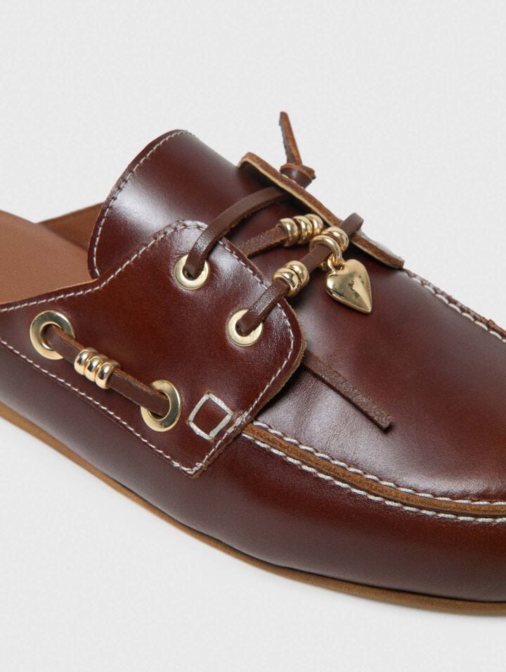 Leather boat mules