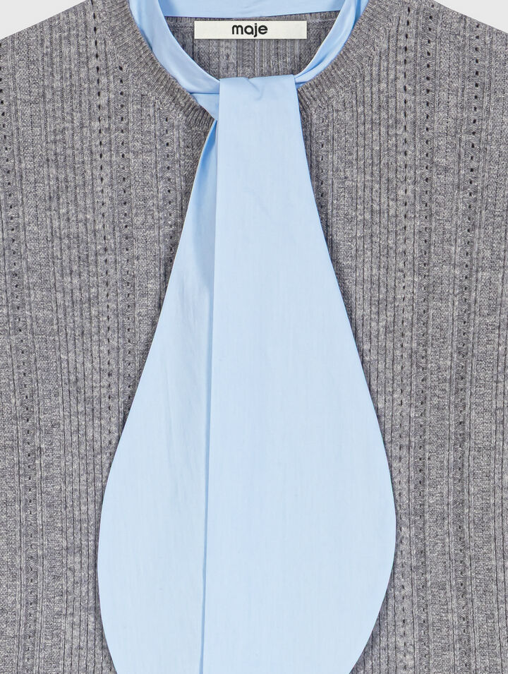 Removable poplin collar jumper