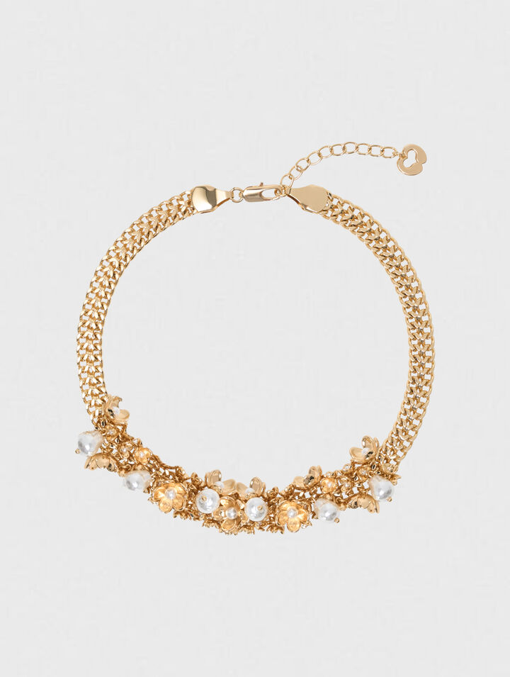 Asymmetric wide chain bracelet