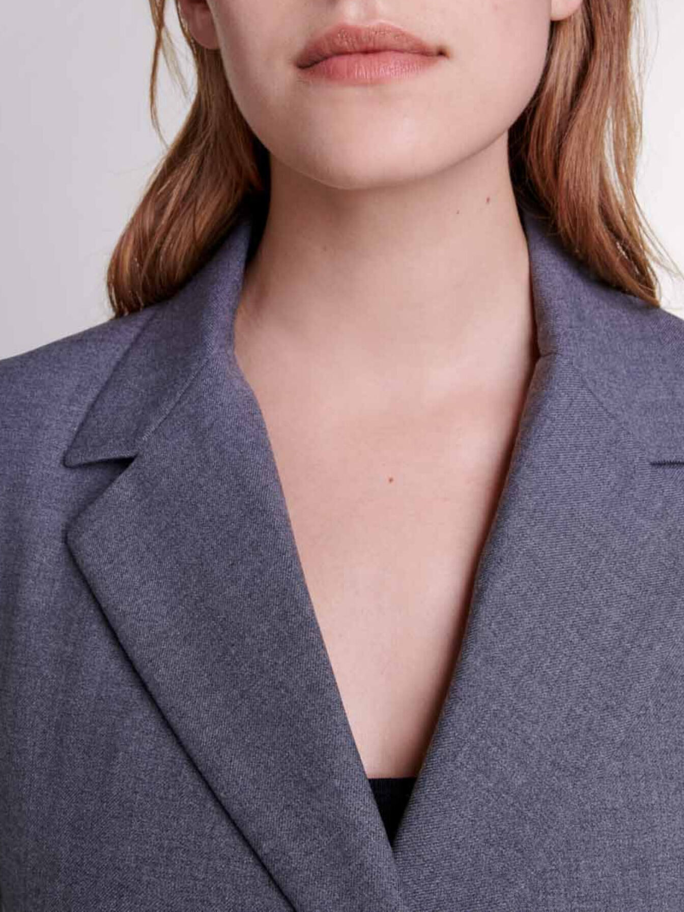 Suit jacket with chain belt Black / Gray for Women | Maje