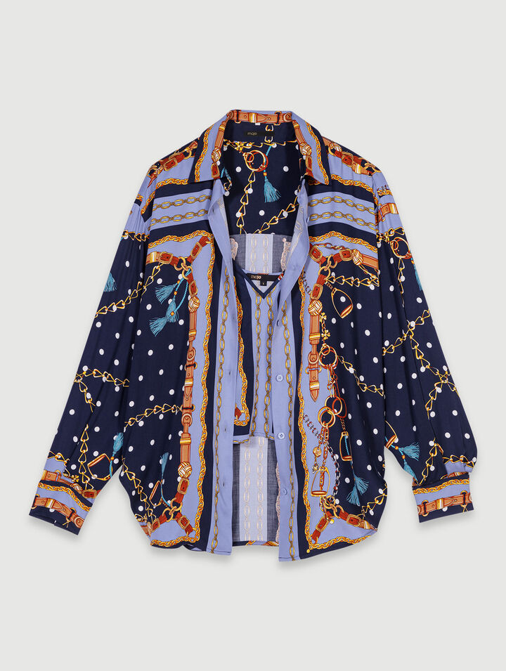 Satin-effect patterned shirt