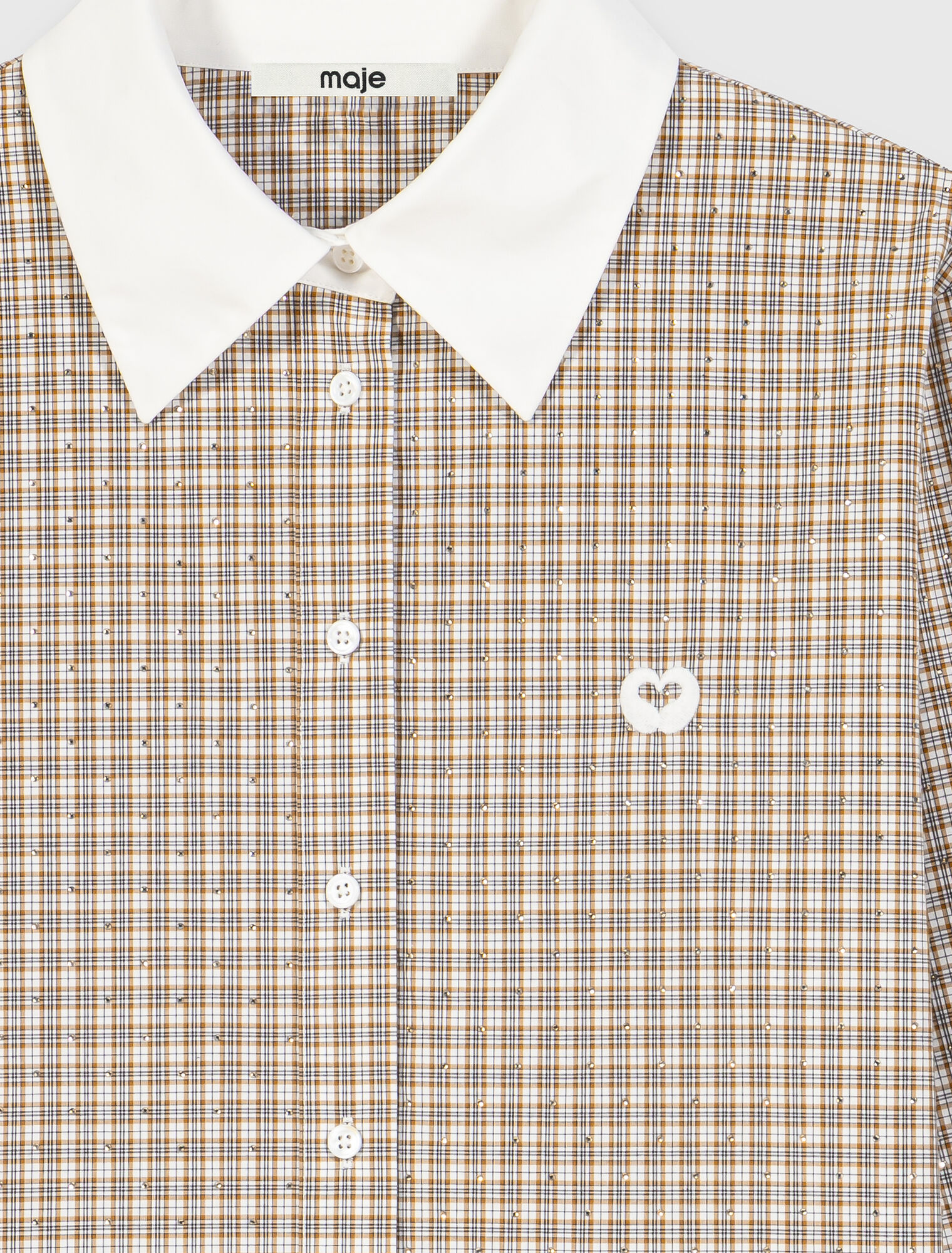Short rhinestone checked shirt