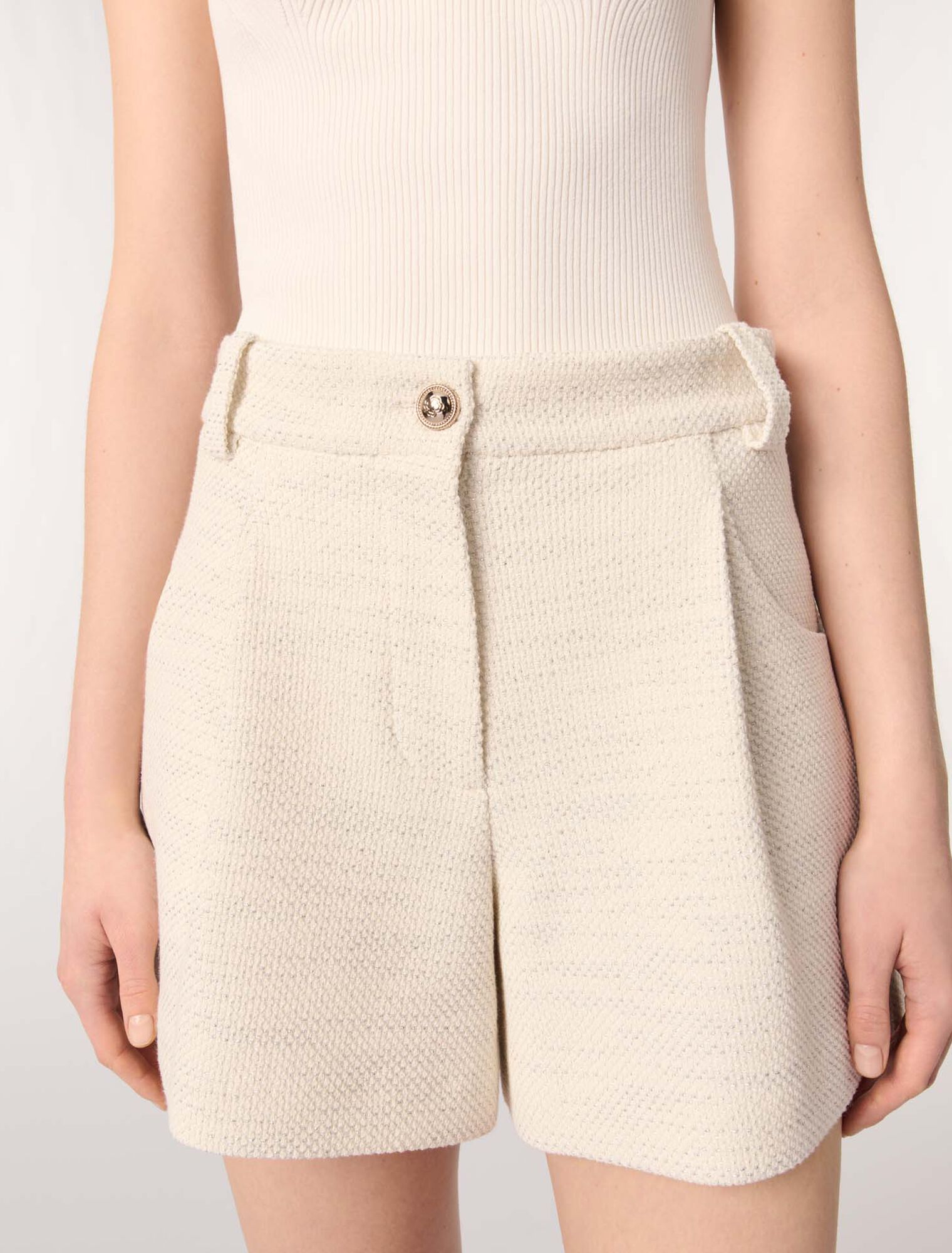 Tweed and lurex shorts