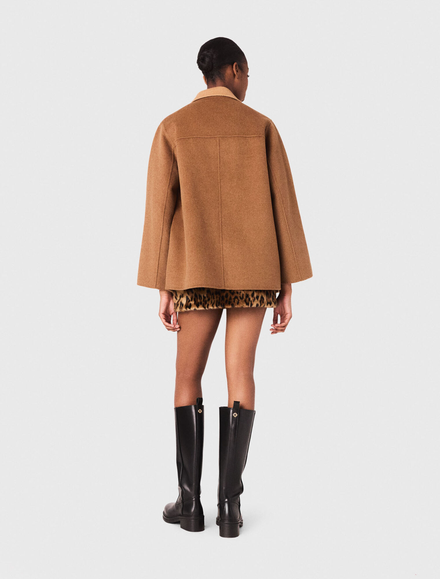 Double-faced mid-length coat