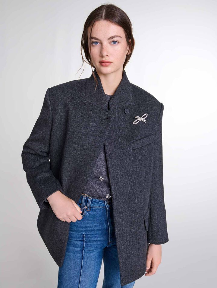 Cropped wool coat