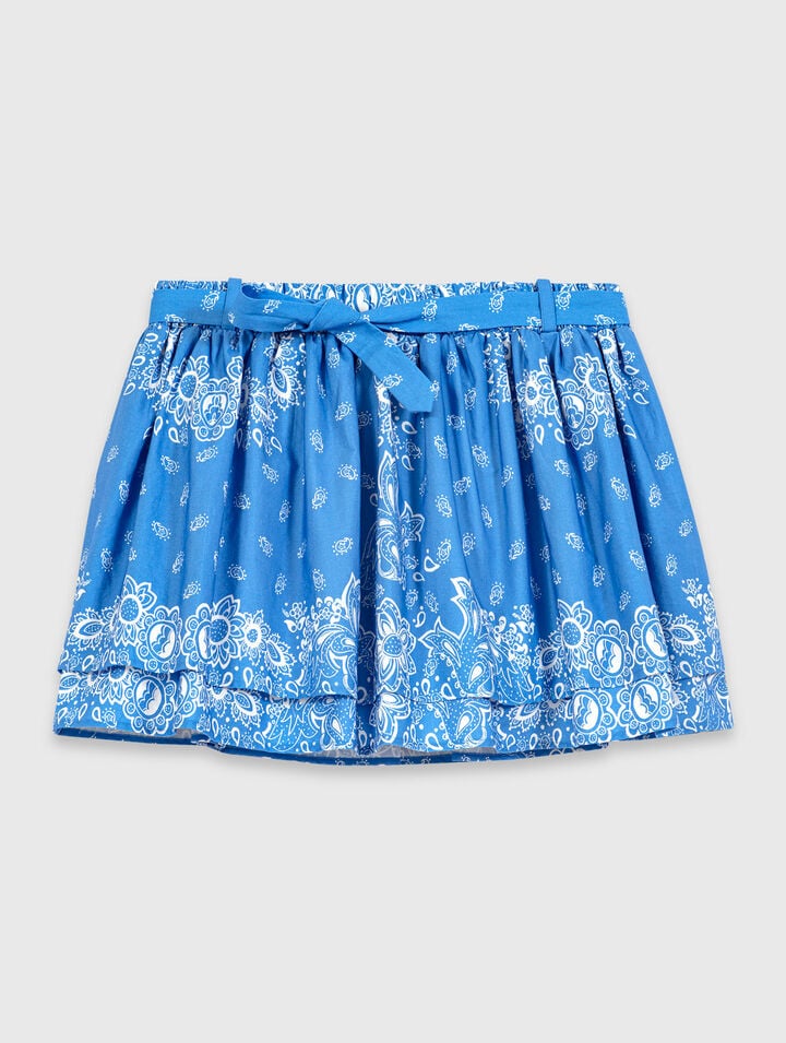 Printed ruffled skirt