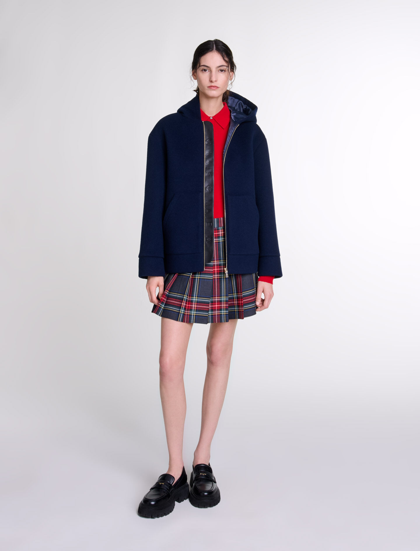 Plaid kilt skirt maje outlet