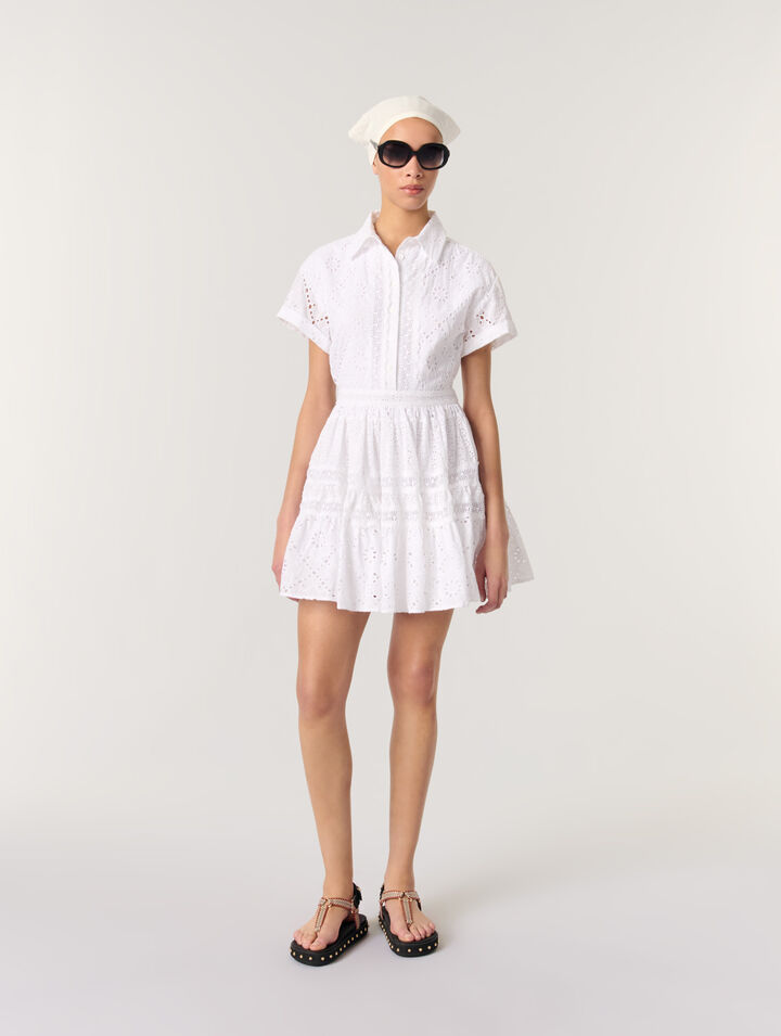 Embroidered babydoll dress