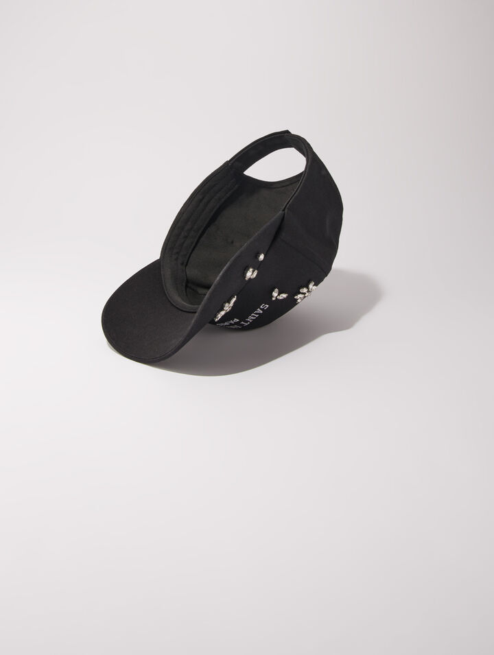 Cotton and rhinestone cap