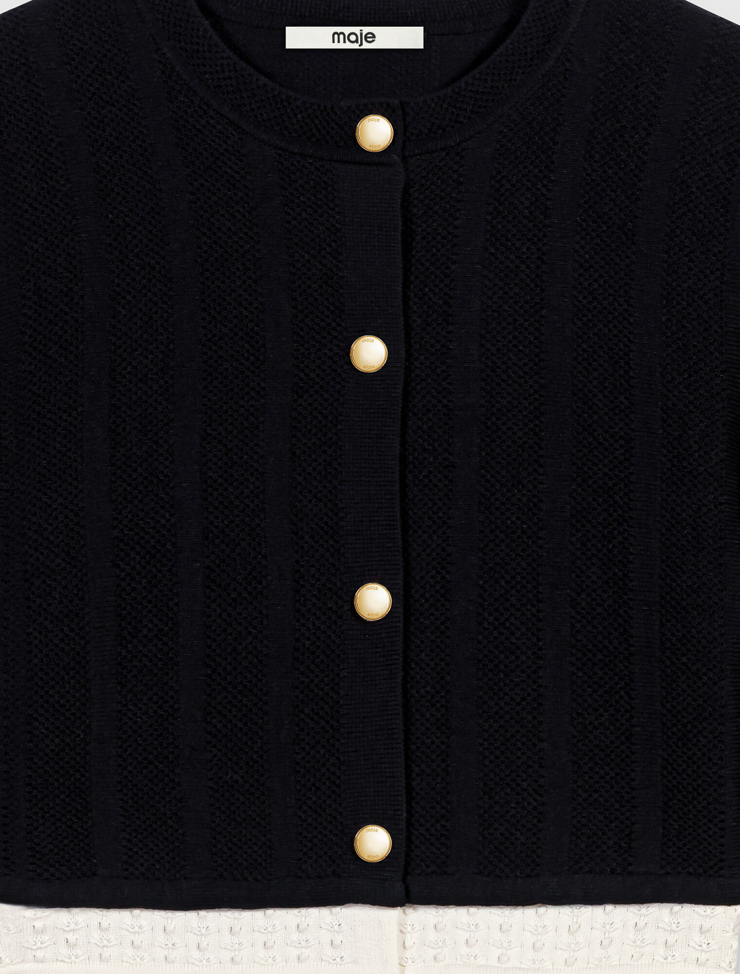 Cardigan with contrast band