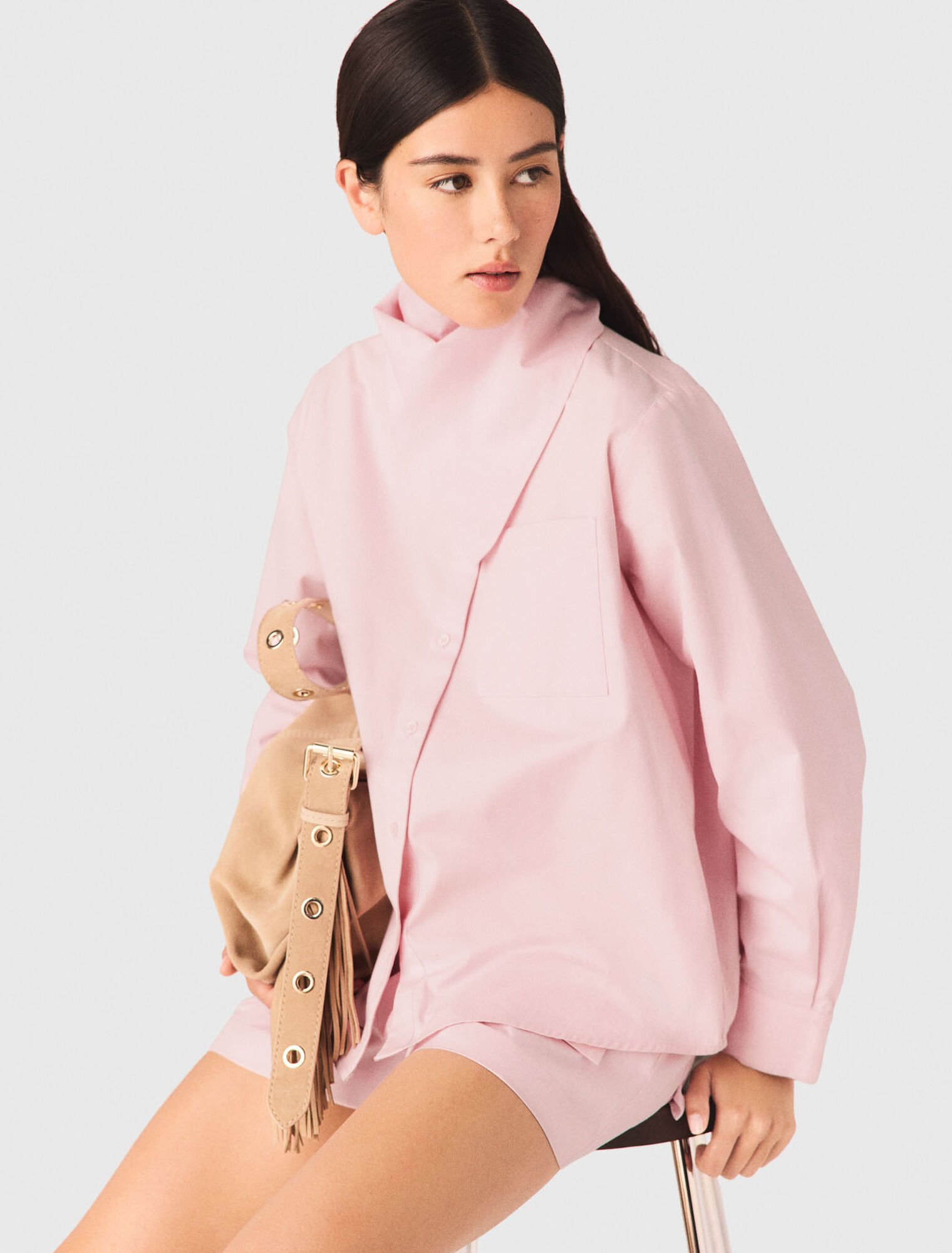 Shirt with removable scarf