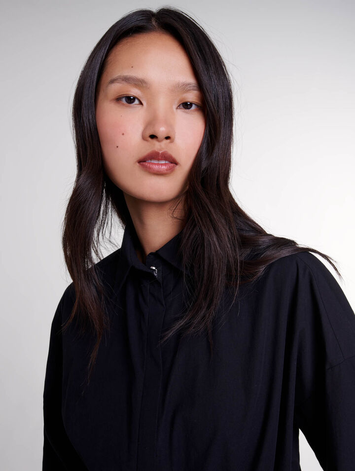 Short elasticated shirt dress
