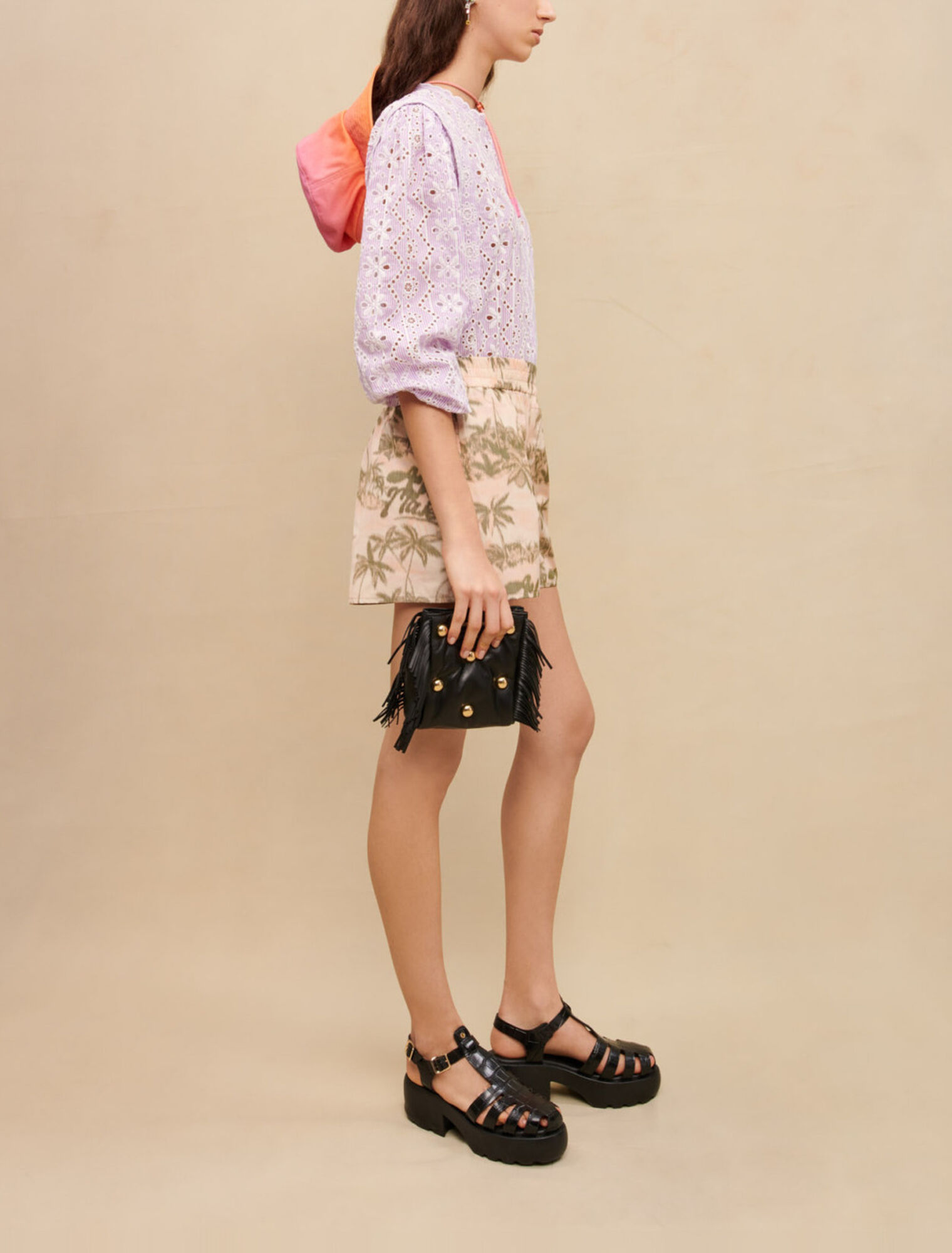 Palm tree pattern shorts