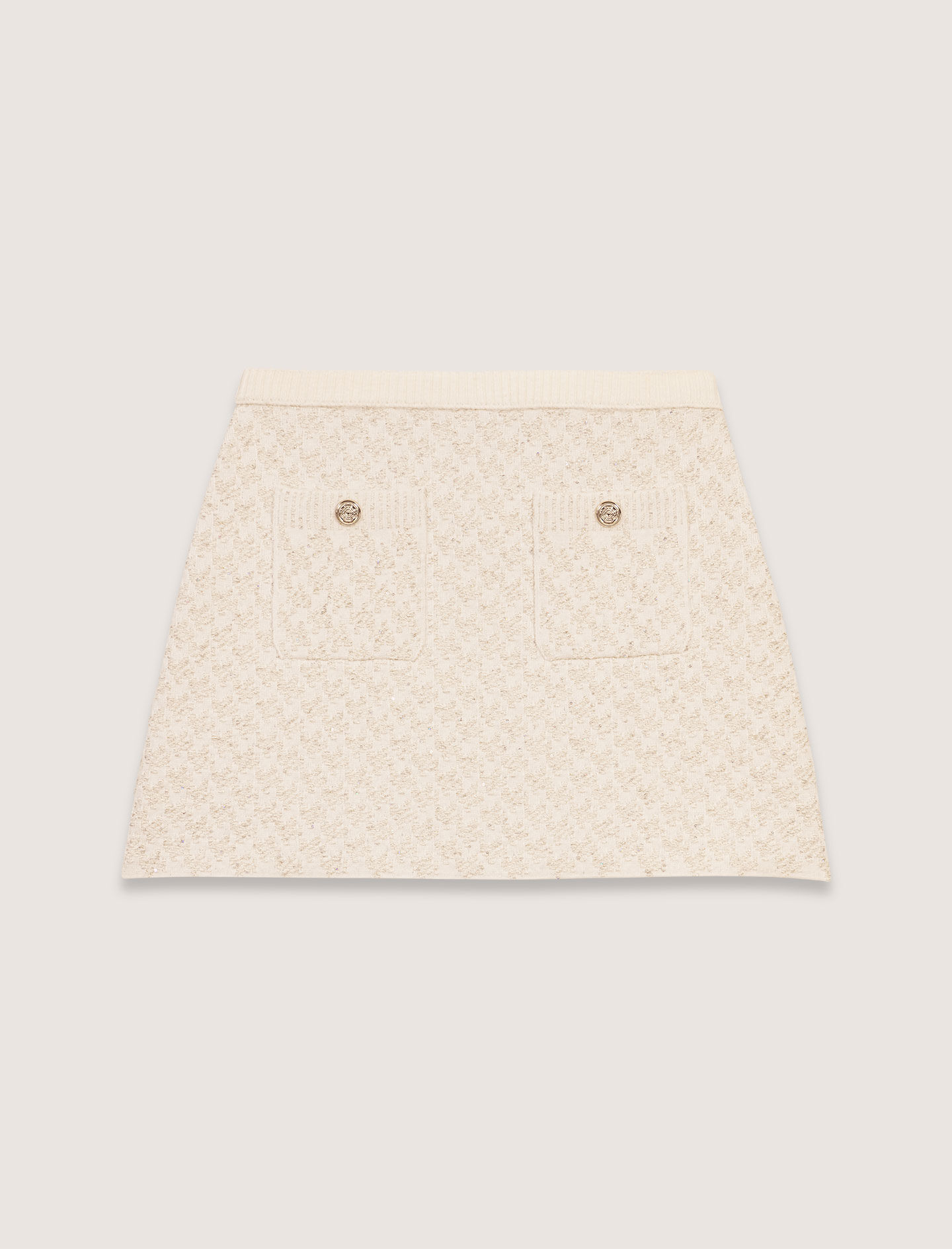 【まさえ】YMYM ワイエムワイエム　someday knit skirt Tweed-effect knitted skirt White for Women | Maje