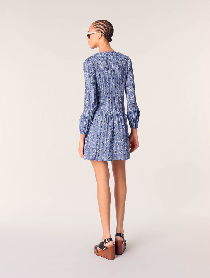 Patterned pleated dress