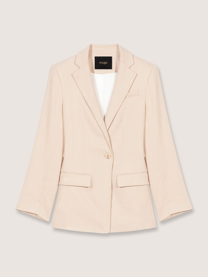 Linen blend blazer
