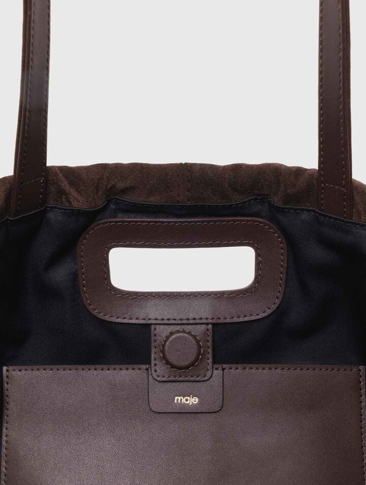 Suede leather M tote bag