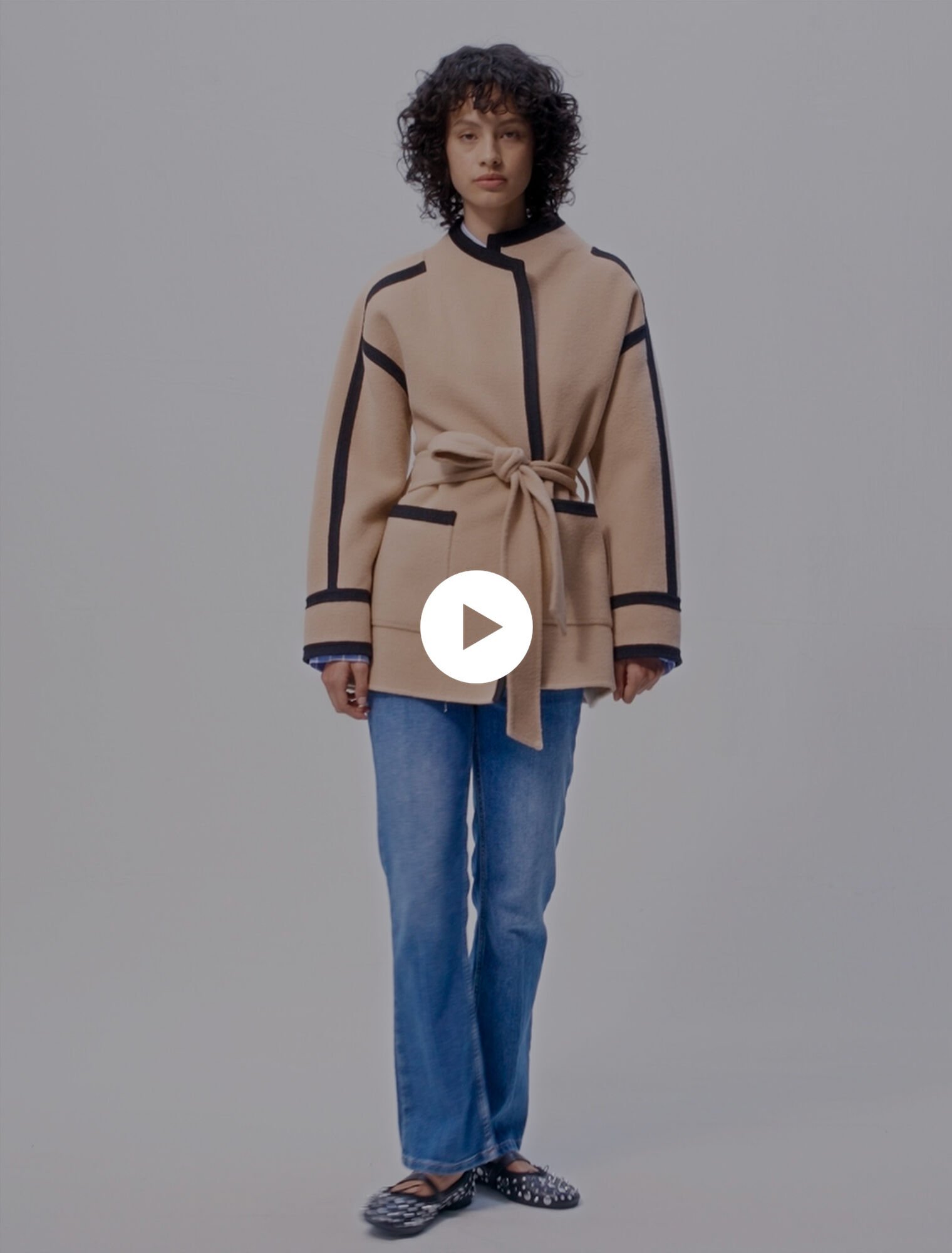 Short two-tone coat