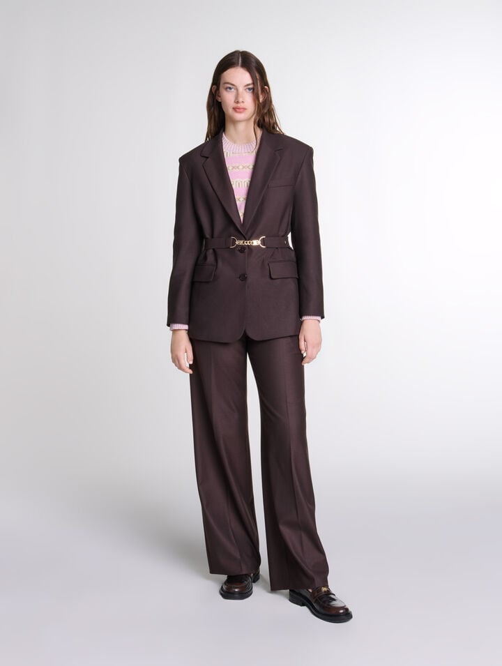 Wide-leg suit trousers