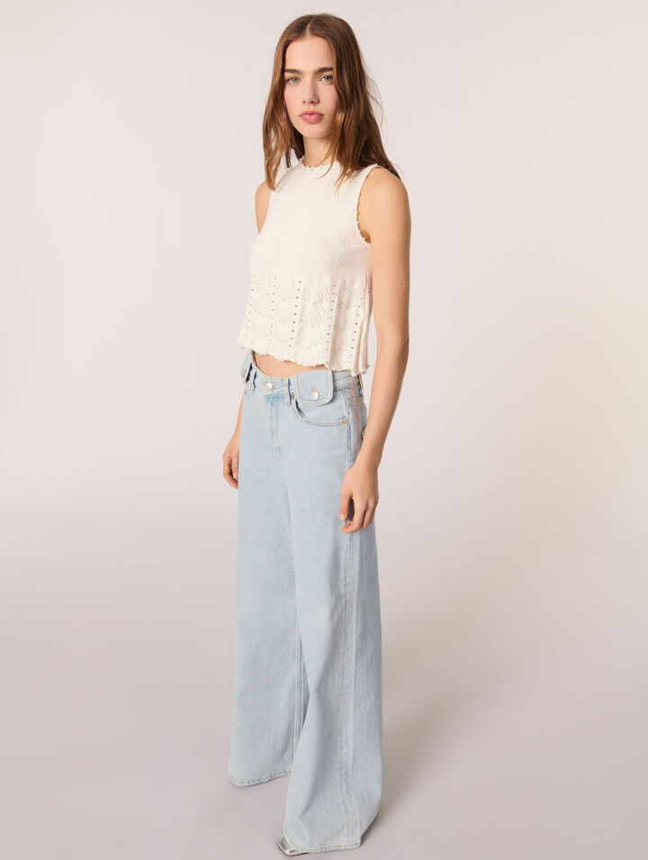 Faded wide-leg jeans