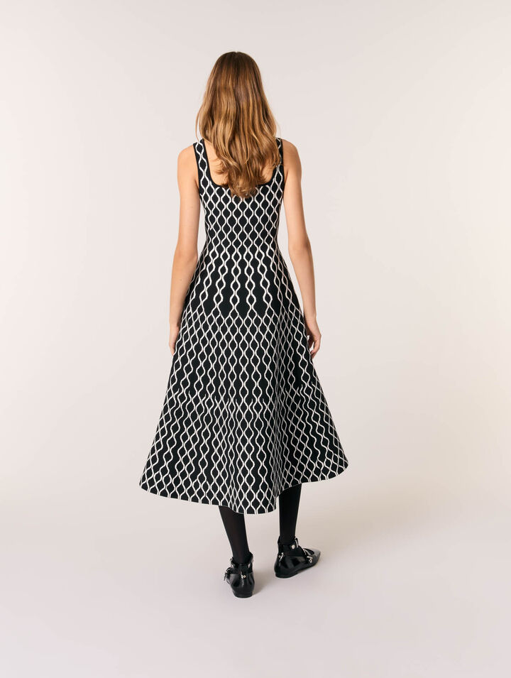 Jacquard knit midi dress
