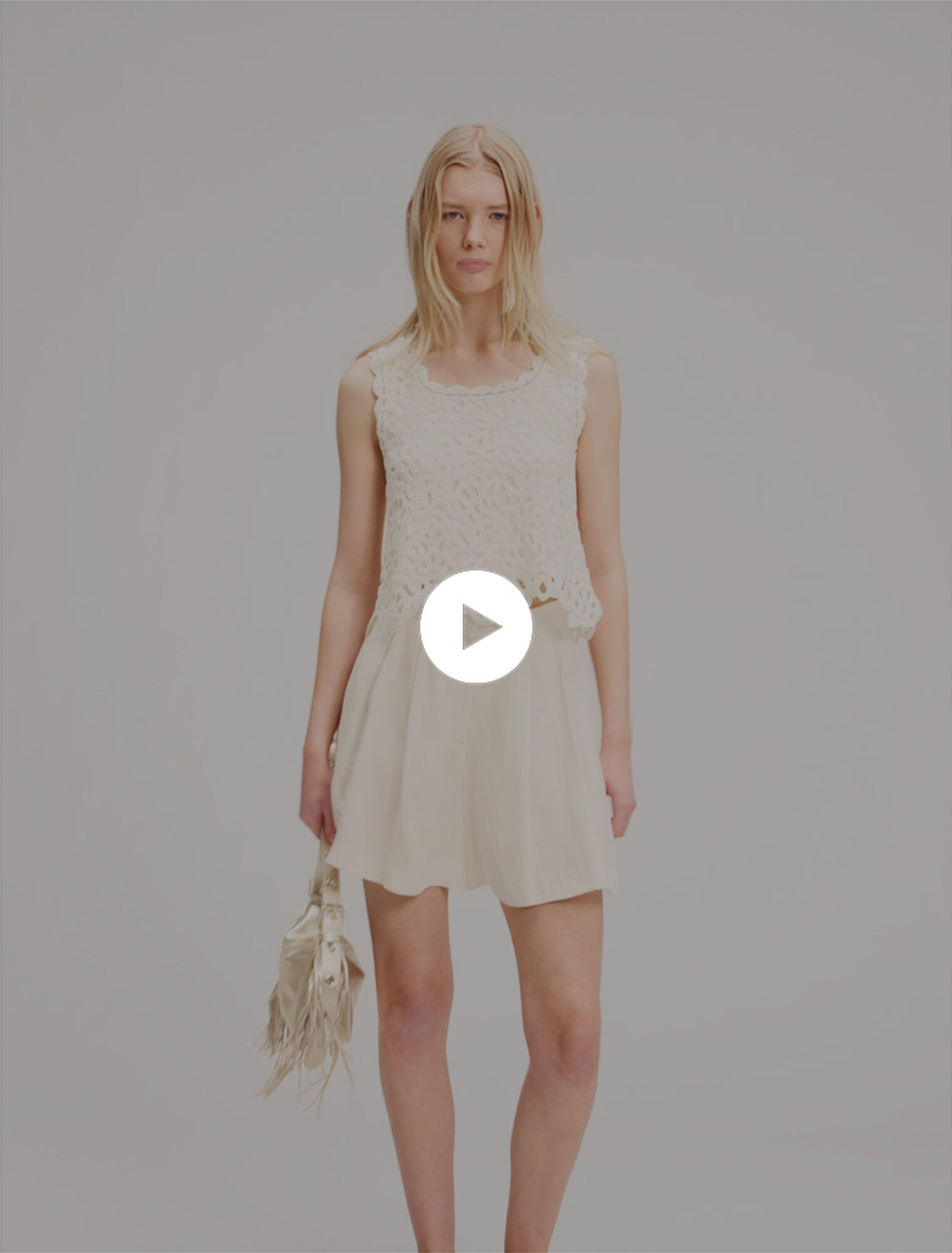 Crochet-knit top