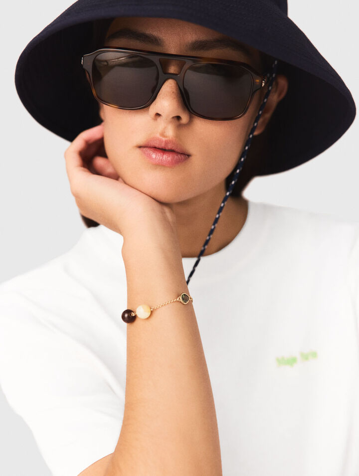 Bracelet with pearl and rhinestone