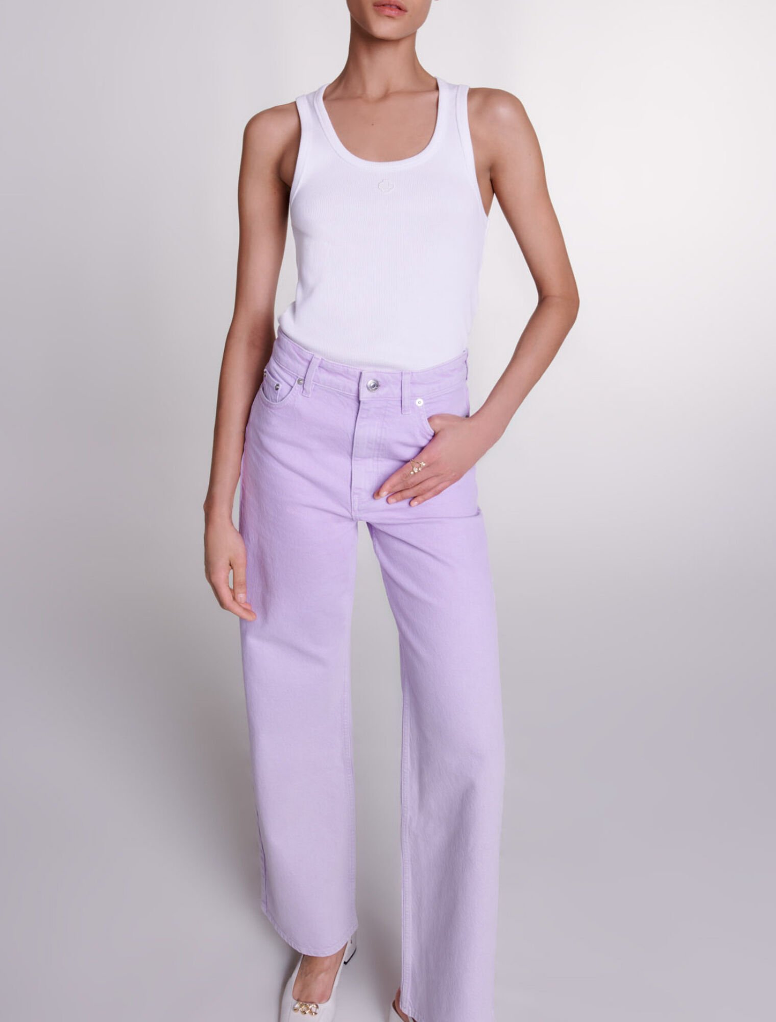 Faded wide-leg jeans